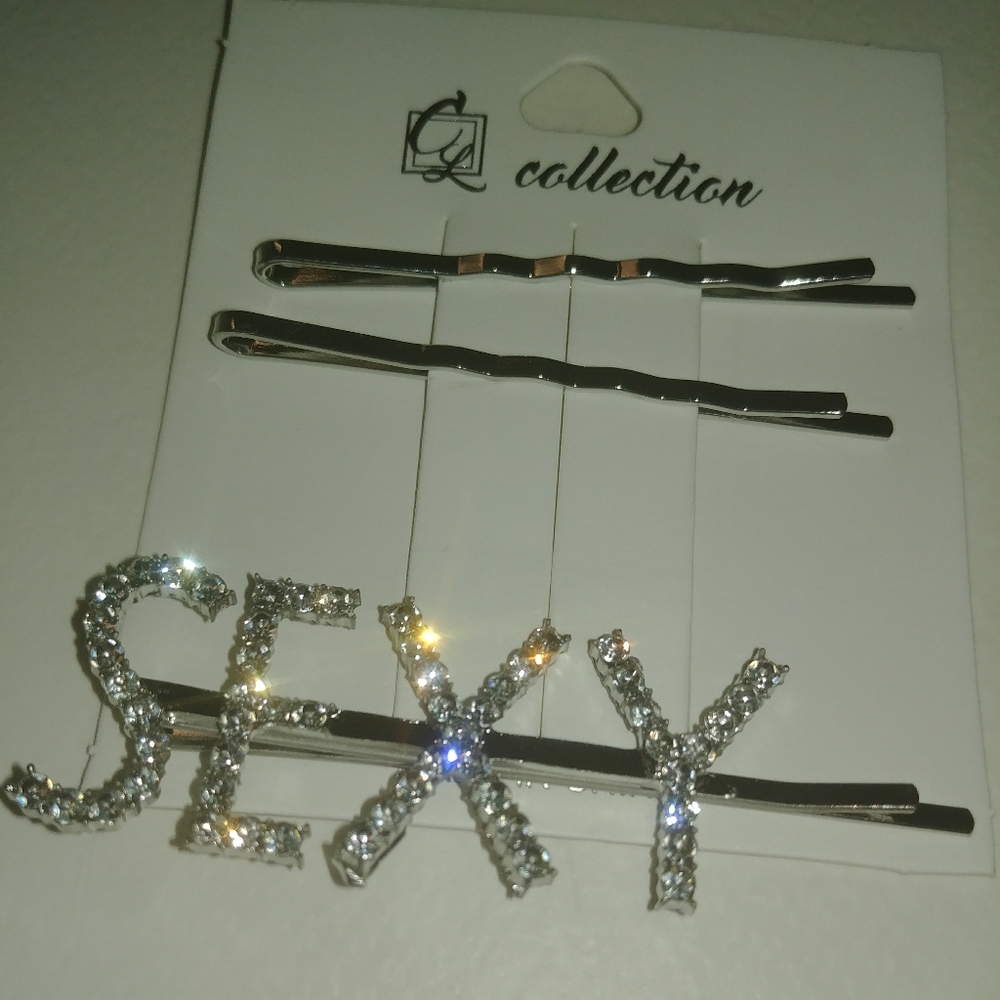 💎4/$38 NEW ‘SEXY' Rhinestone Worded Hair Clip